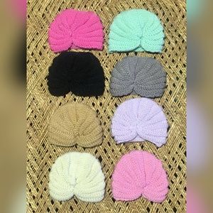 8 NEW Baby Girl Turban Knit Hat Wrap